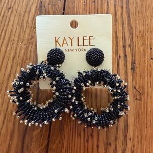 Black Beaded Earrings Handmade with ❤️